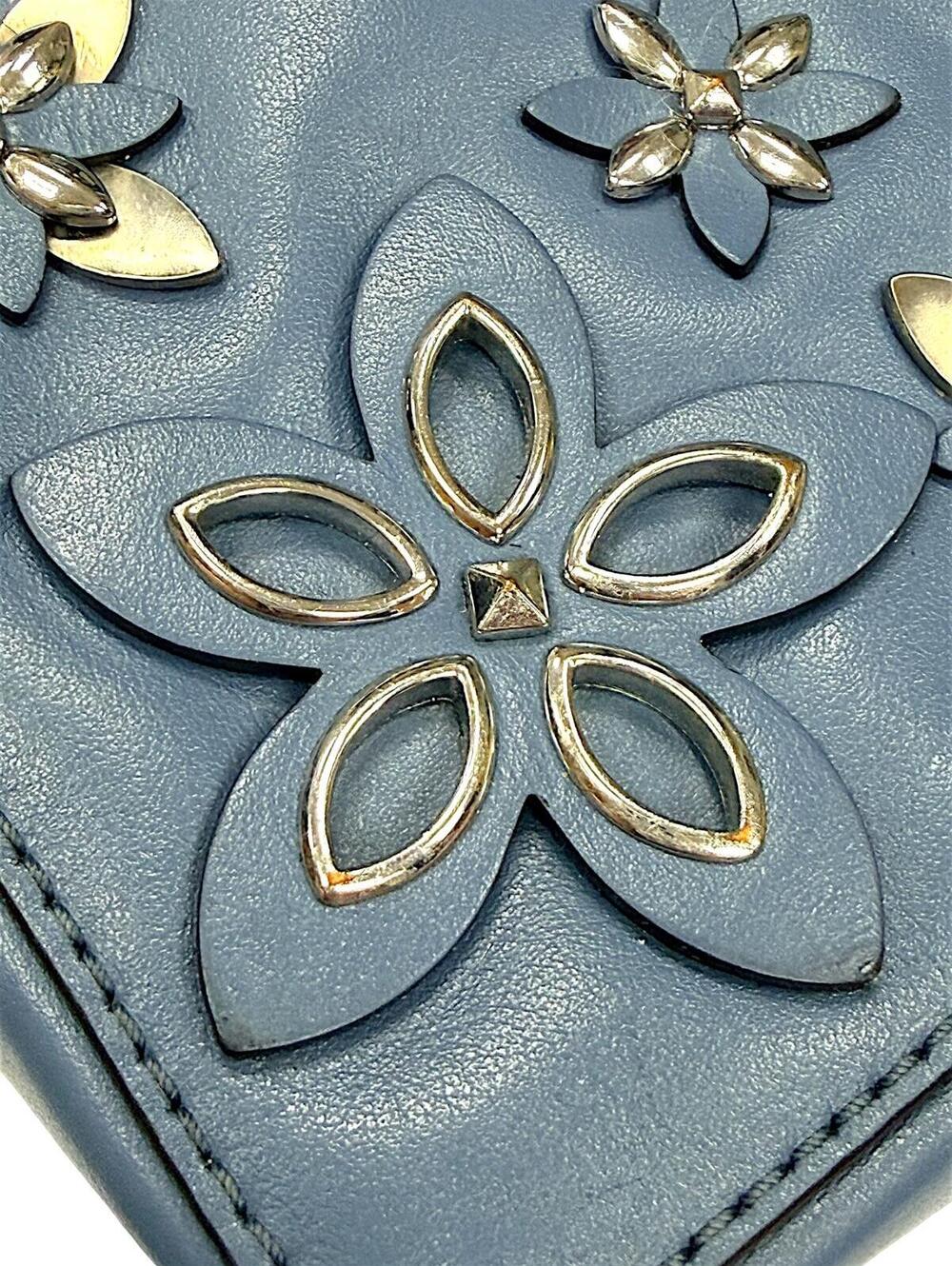 Michael Kors Blue Floral Applique Crossbody Bag - Picture 6 of 10